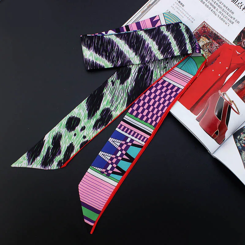 Бренд YILIAN весна/лето шелковая саржа обтягивающие шарфы с принтом зебры сумка