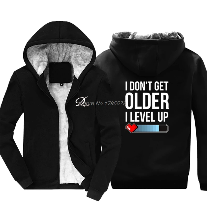 Новинка игровой Свитшот I Don't Get Older Level Up брендовая одежда куртки Повседневная