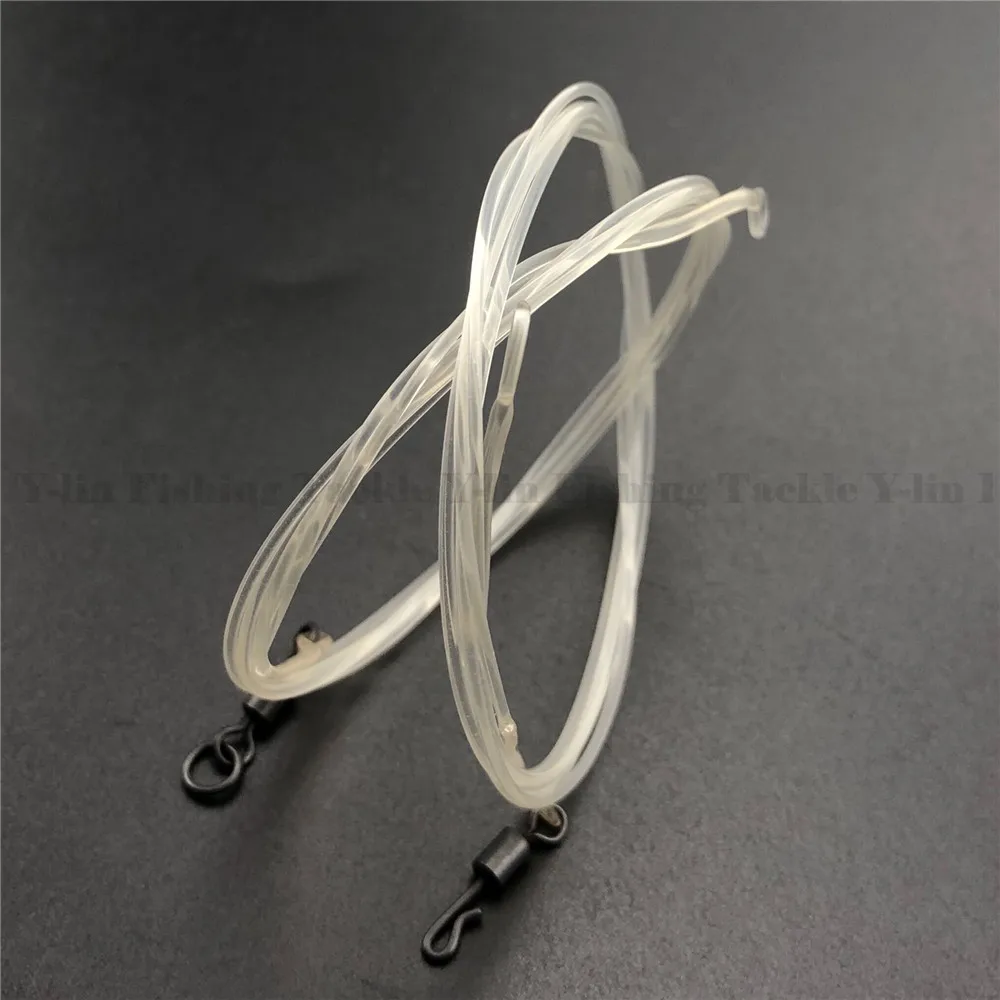 1M 35LB Fluorocarbon Clear color carp lead free leader with flex ring quick change swivel core looped | Спорт и развлечения