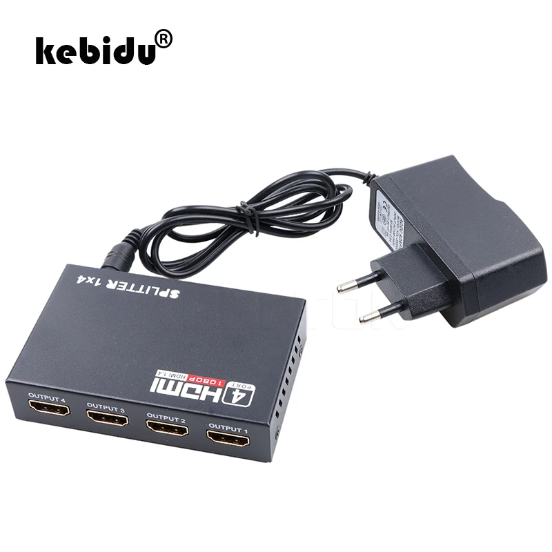 Kebidu 1 в 4 выхода порта Hdmi совместимый концентратор ретранслятор усилитель 3D 1080p с
