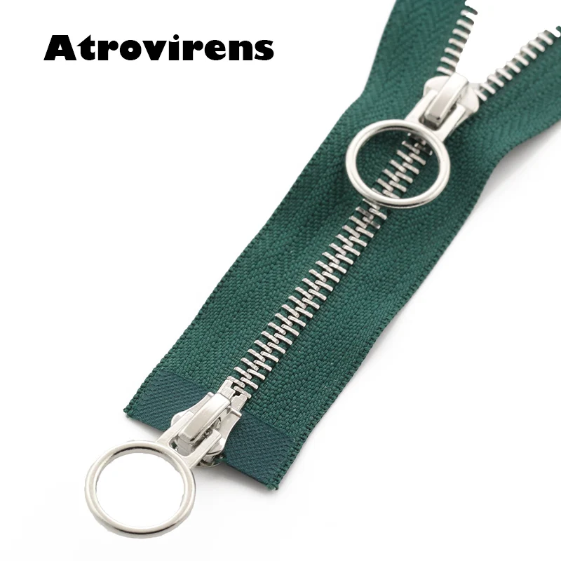 Atrovirens 5# разъемная застежка-молния двойной круг ползунки 60/70/80/90/100/120/150 см автоматический металлический замок застежки-молнии - Цвет: Atrovirens