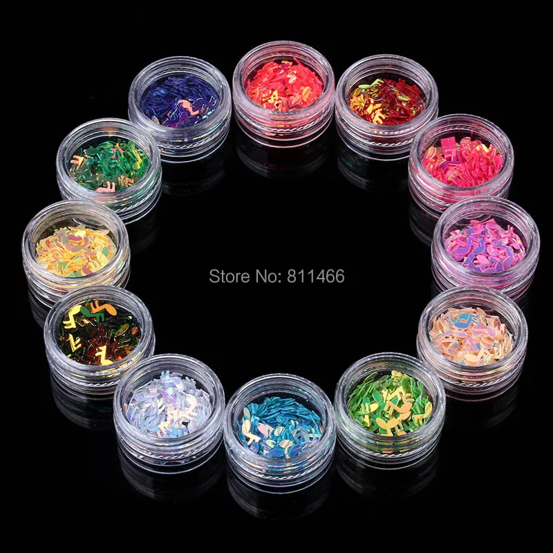 Material Plastic DIY Music Note Decorative Nail Art Sticker Se Multi color Packing List 12 x Boxes of nail stickers|box alert|stickers