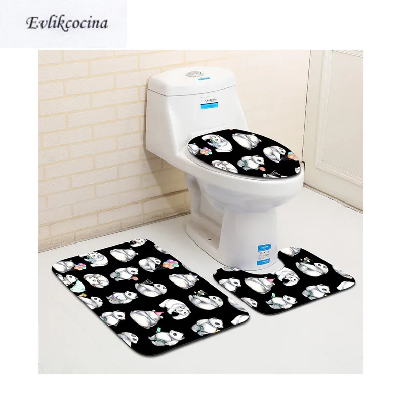 Бесплатная доставка 3 шт. милый коврик для ванной унитаз U Образный Коврик нескользящий комнаты|Коврики