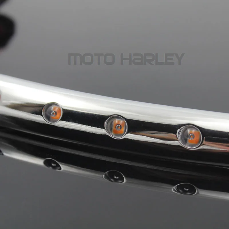 Chrome With Turn signal LED Light Windshield Trim For Harley Street Glide Ultra Limited and Tri 2014 2015 2016 | Автомобили и