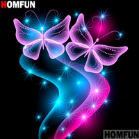 homfun full squareround drill 5d diy diamond painting butterfly landscape 3d embroidery cross stitch home decor gift a10909