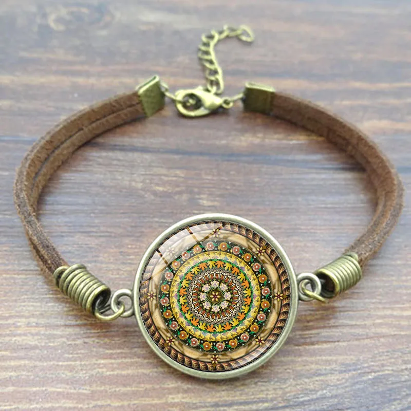 XUSHUI XJ стеклянный кабошон Шарм браслет с изображением калейдоскопа буддизма