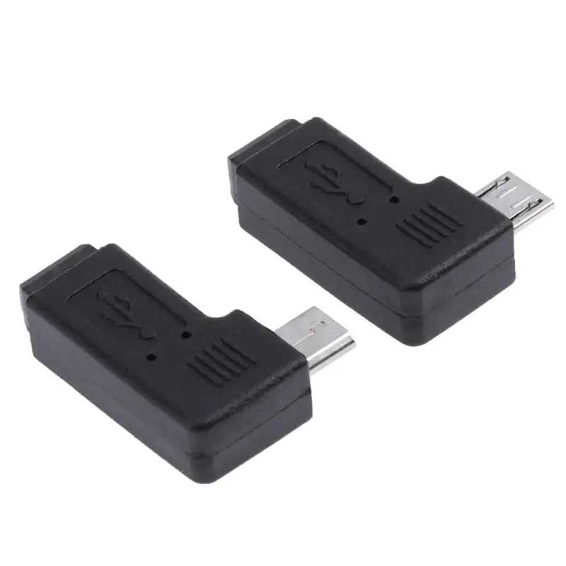 Новая акция 2 шт. 90 градусов мини usb мама к Micro USB разъему адаптера портативный