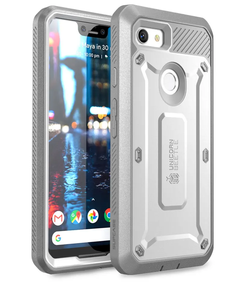 White Для Google Pixel 3 XL чехол SUP чехол UB Pro полный корпус прочная кобура клип Защитный чехол со встроенной защитной пленкой - Цвет: White
