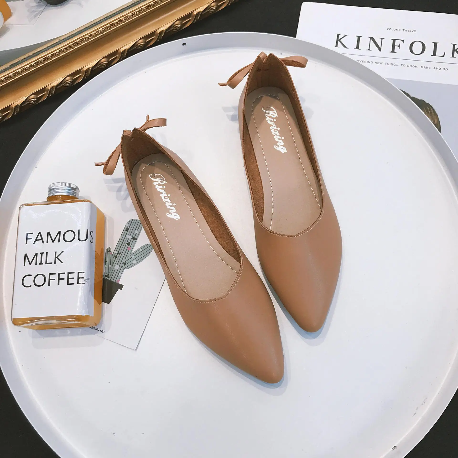 Женские балетки на плоской подошве CHAISHOU повседневные мягкие удобные с острым