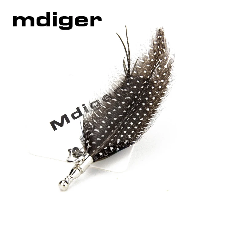 Mdiger Мужская брошь на костюмы черные перо этикетка булавки букет бутоньерка