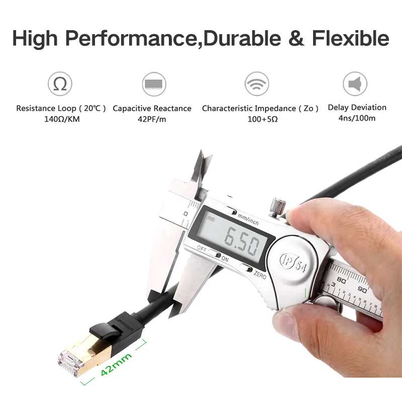 Ugreen Cat7 Ethernet кабель RJ 45 сетевой UTP Lan Кабель Cat 7 RJ45 Соединительный шнур 10 м/20 м/30 м для
