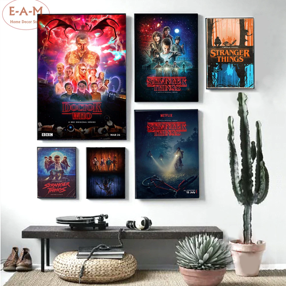 

Stranger Things Kids Movie Cotton Canvas Art Print Painting Poster Wall Pictures Home Decoration Wall Decor No Frame -C