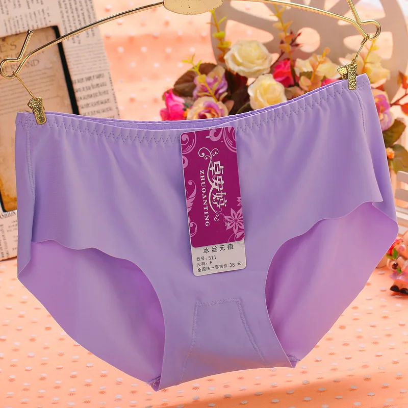 

Бесплатная доставка, лидер продаж, Стильное однотонное ледяное шелковое нижнее белье карамельных цветов без следов, сексуальное женское ни...