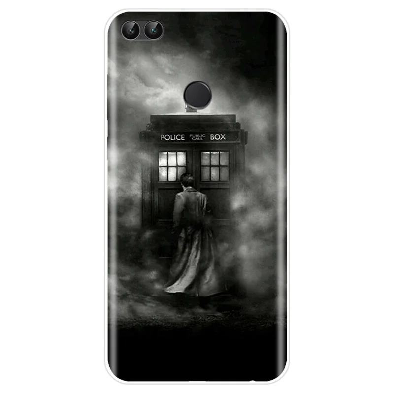 Чехол для телефона Doctor who tardis Синий Мягкий силиконовый чехол Huawei P9 P10 P20 PLUS P30 PRO P8 lite