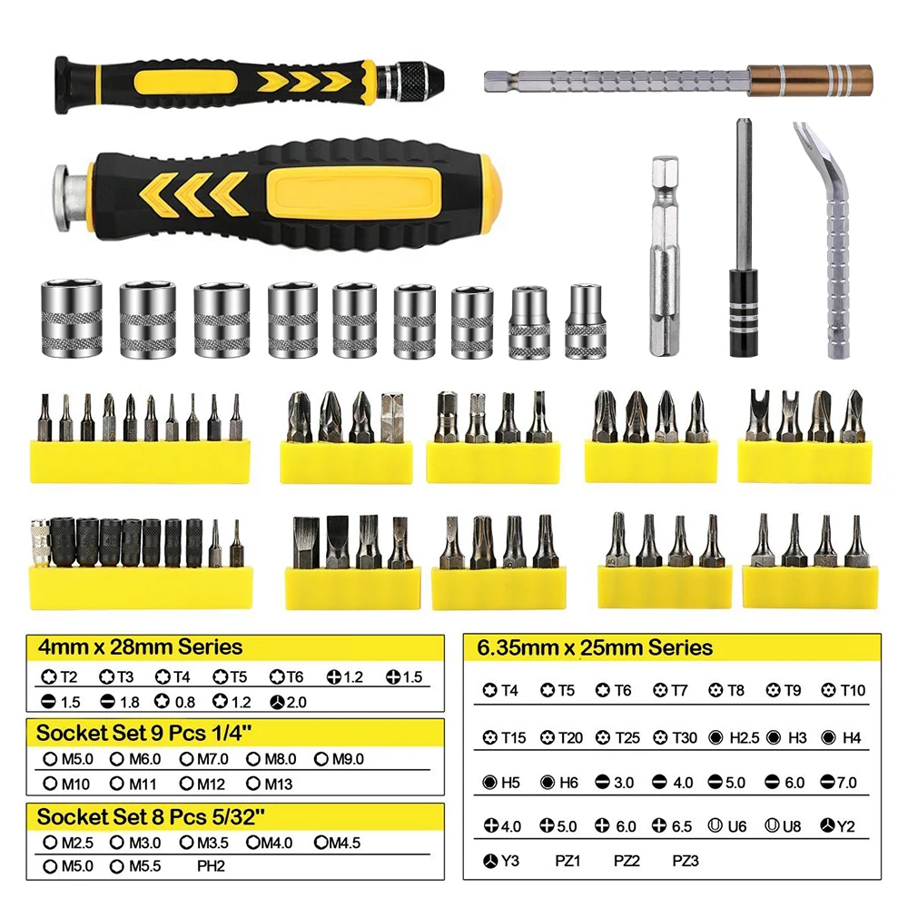 Фото DEKO LSD03 Repair Tool Kit Socket Screwdriver Kit DIY Household Screwdriver Set Magnetic Screwdriver Set for Household №3
