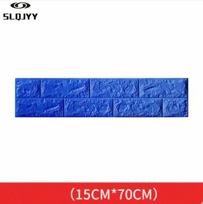 blue 15x70cm 3d стерео настенная плитка узор самоклеящиеся обои Гостиная украшения ТВ фон стены водостойкие наклейки для детсада - Цвет: blue 15x70cm