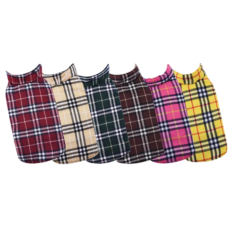 

British Style Waterproof Dog Jacket Warm Plaid Coat for Small medium Large Dog Pet Clothes Spring Autumn Winter Both sides Wear