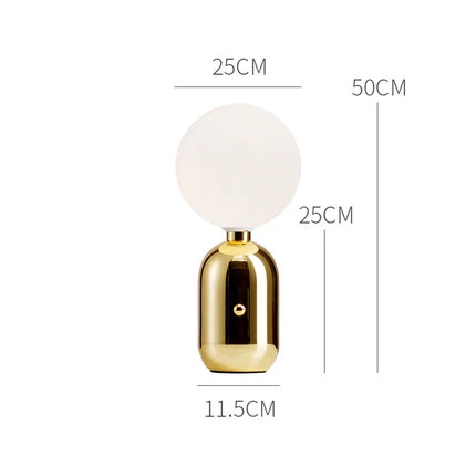 Gold 25CM Нордическая настольная Светодиодная лампа Parachilna ABALLS светодиодный настольный настольная лампа пластина металлический молочный матовый стеклянный абажур лампа для чтения в спальне - Цвет абажура: Gold 25CM