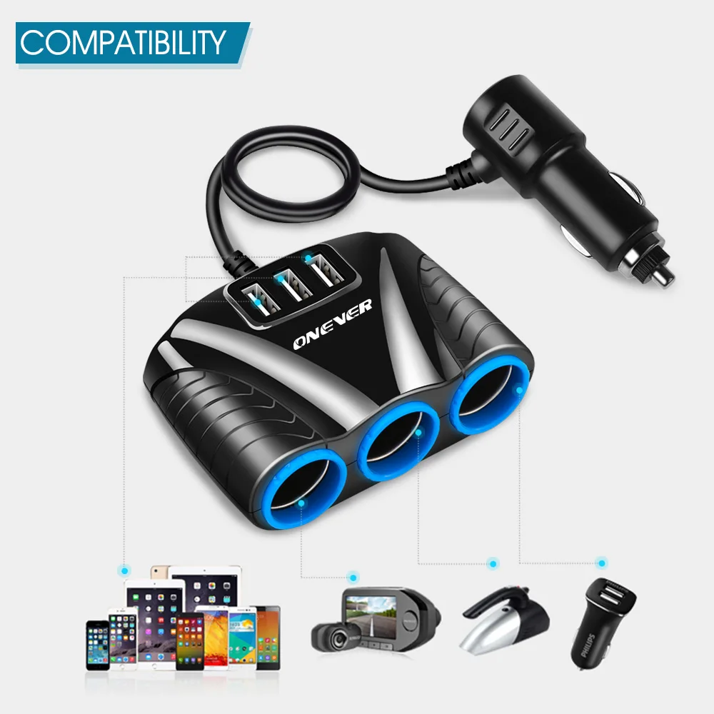 

Разветвитель для смартфона, 3 USB-порта, 3,1 А, 12-24 В