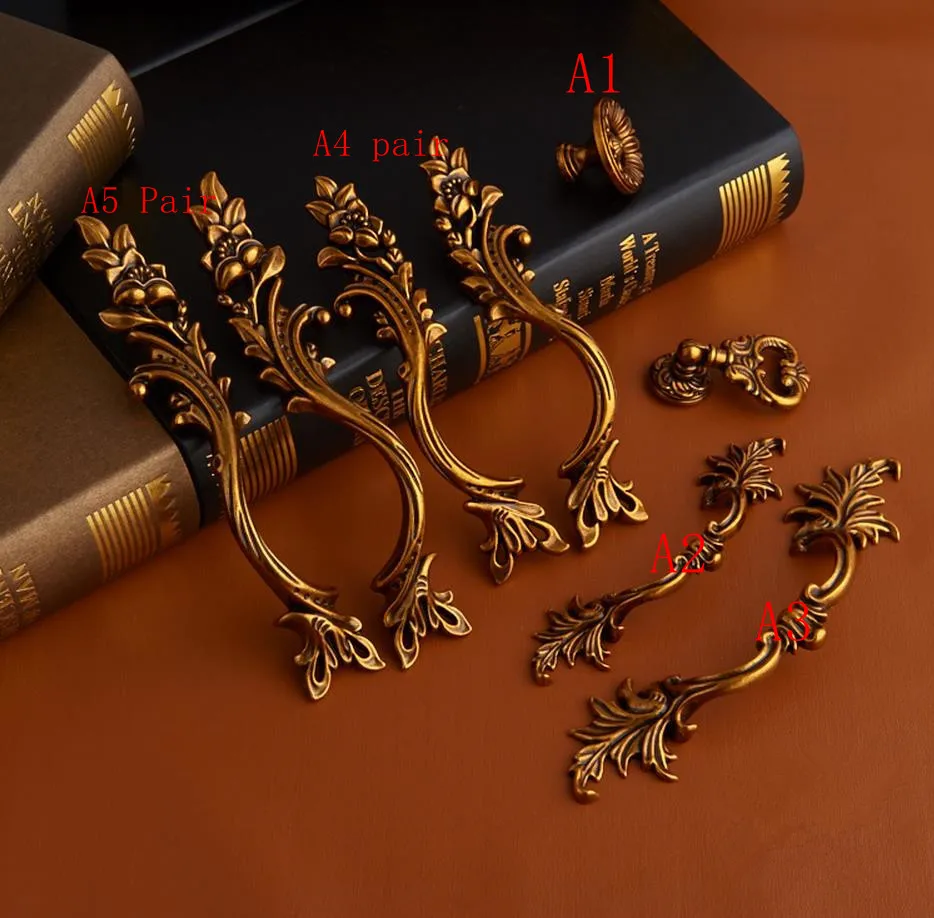 5 стилей ретро ручки для выдвижных ящиков античная латунная ручка комода кухни в