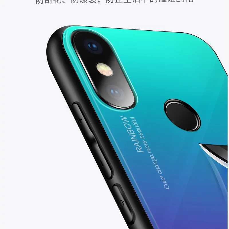 Чехол для xiaomi mi 8 se постепенное изменение синего цвета чехол из закаленного