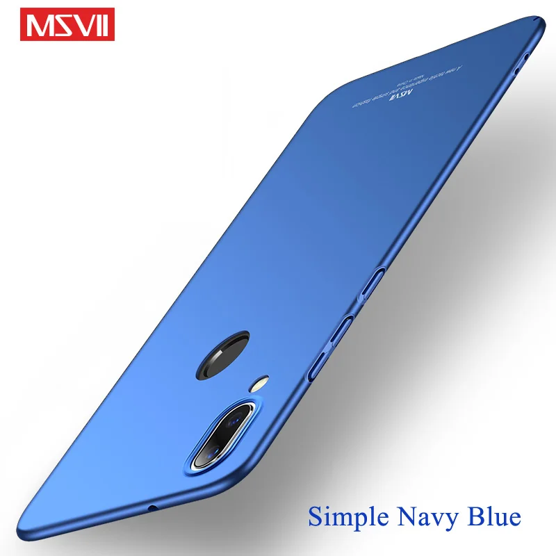 Simple Navy blue Huawei Nova 3e 3 3i чехол MSVII тонкий матовый чехол для huawei Nova 5 5i Pro Nova 5E жесткая задняя крышка из ПК huawei Nova 4 4e чехол - Цвет: Simple Navy blue