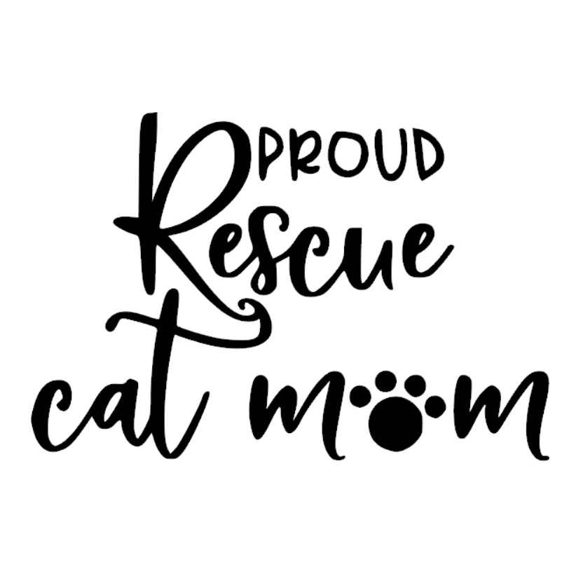 12*8 см наклейка с надписью Proud Rescue Cat Mum на окно автомобиля телефона ноутбука милые