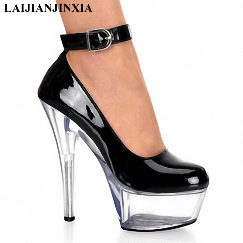 New Sexy Straps Women Dance Pumps Shoes Night Party Queen 15cm High Heels Pumps Lady Dance Shoes