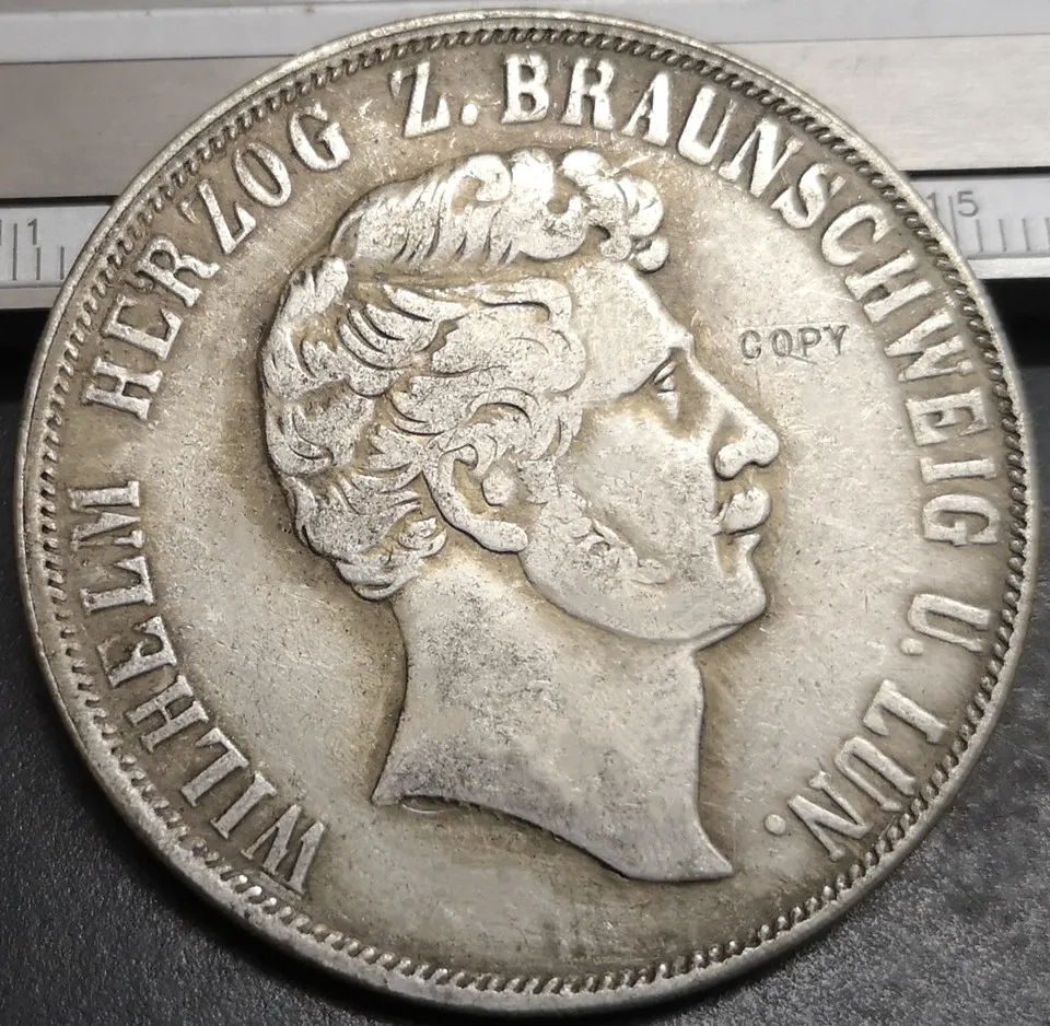 1850 немецкие Штаты (Брансуик волфенбуттел) 2 Thaler Wilhelm копия серебряной