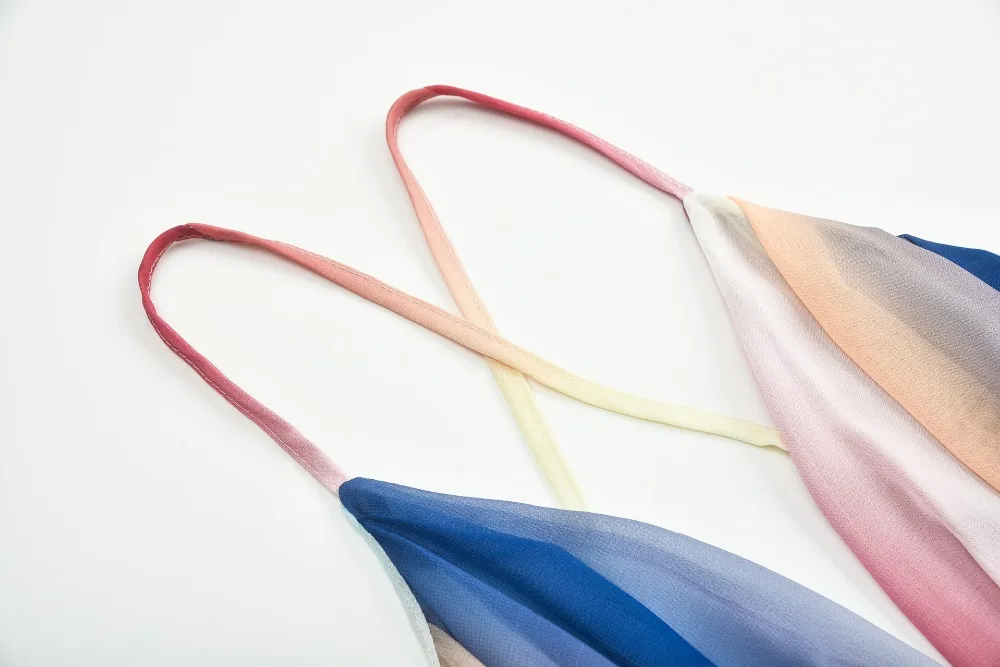 Женское хлопковое платье в богемном стиле с перекрещивающимися бретелями