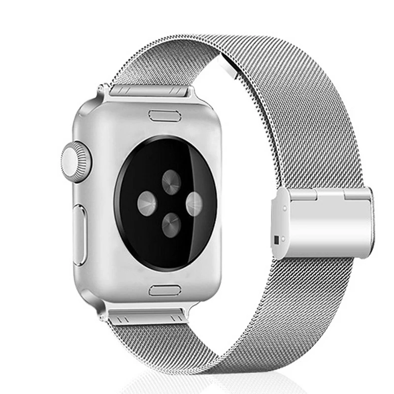 Серебристый Модные Миланский Браслет Наручных часов Apple Watch, версии 44 мм iWatch полосы 38 мм металлический ткань ремешок для наручных часов iWatch серии 1/2/3/4 iphone watch Band - Цвет ремешка: Серебристый