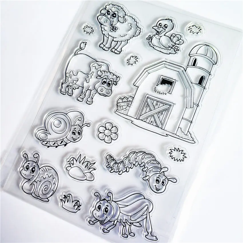 PANFELOU Farm animals Transparent Clear Silicone Stamp/Seal for DIY scrapbooking/photo album Decorative clear stamp sheets