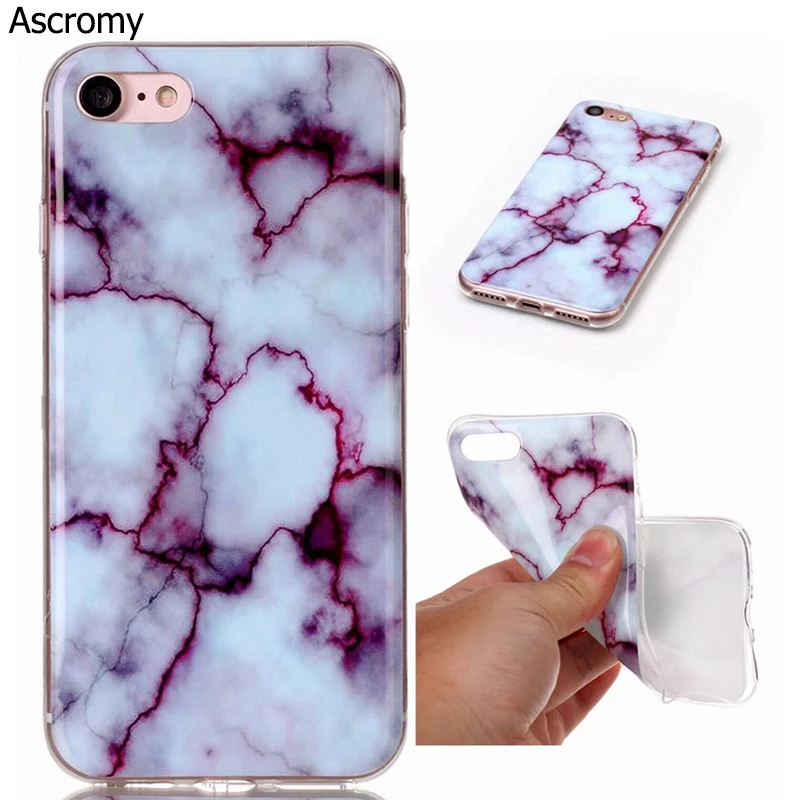Ascromy для iPhone мрамор Силиконовый противоударный чехол Камень задняя крышка Чехлы