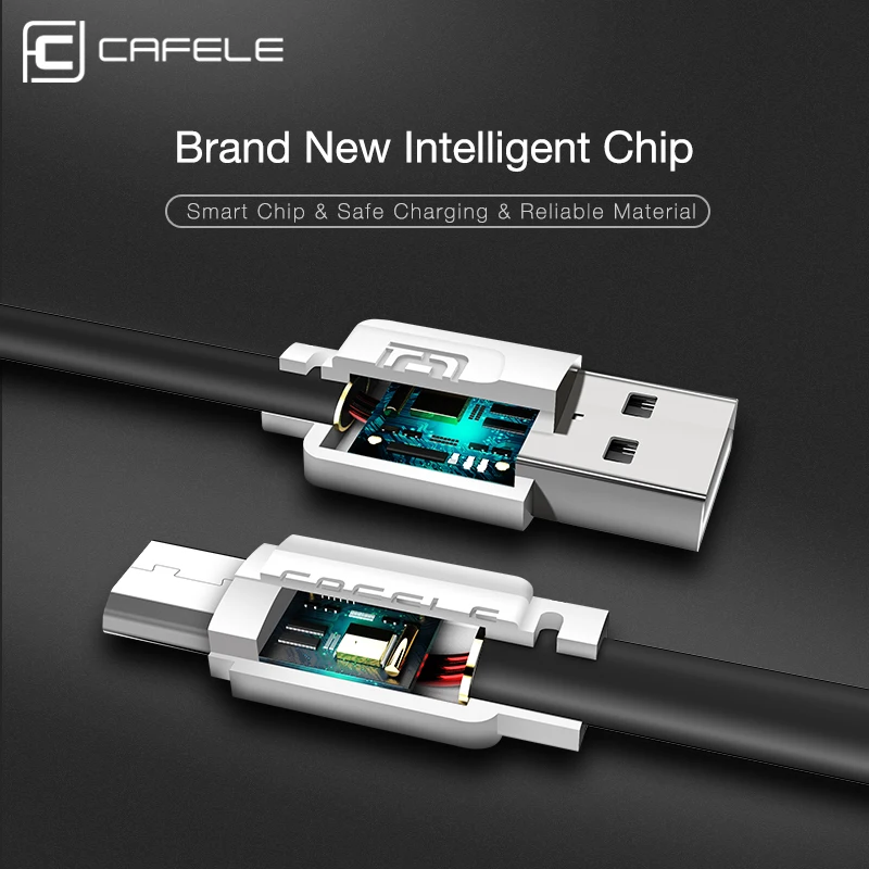 Cafele Micro USB кабель для Redmi 4X плоский 50 см 120 Супер Прочный TPE быстрой синхронизации и