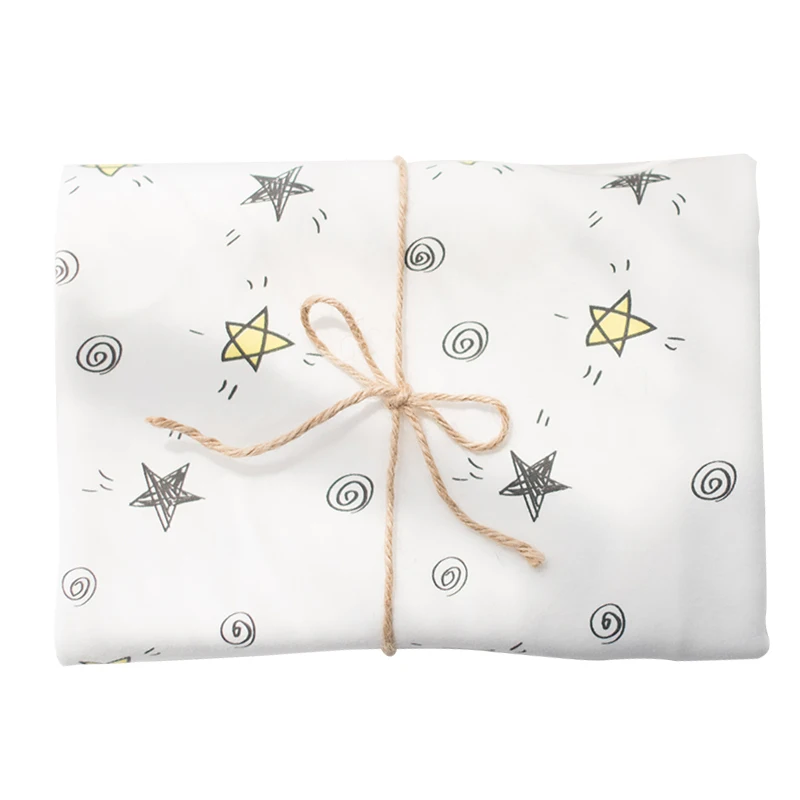 Новое поступление напечатанные звезды 100% хлопок чесаная трикотажная ткань на