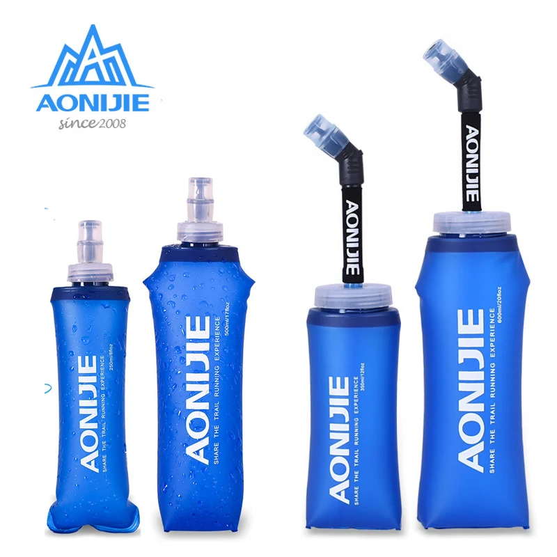 AONIJIE 170 мл 200 мл 250 мл 350 мл 500 мл 600 мл для бега, для спорта, для катания на велосипеде, мягкая бутылка воды складной ТПУ Мягкая термос мешок для воды