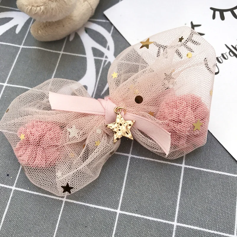 Бутик 15 шт модные марлевые помпоны мяч блестящая Звезда бант милые однотонные