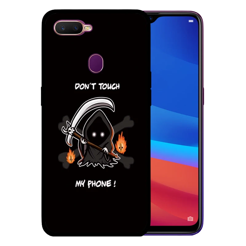 Soft Silicone Black Case for OPPO A9 A5 A3 A83 A7X A3S A7 Durable Don't Touch My Phone Cover | Мобильные телефоны и