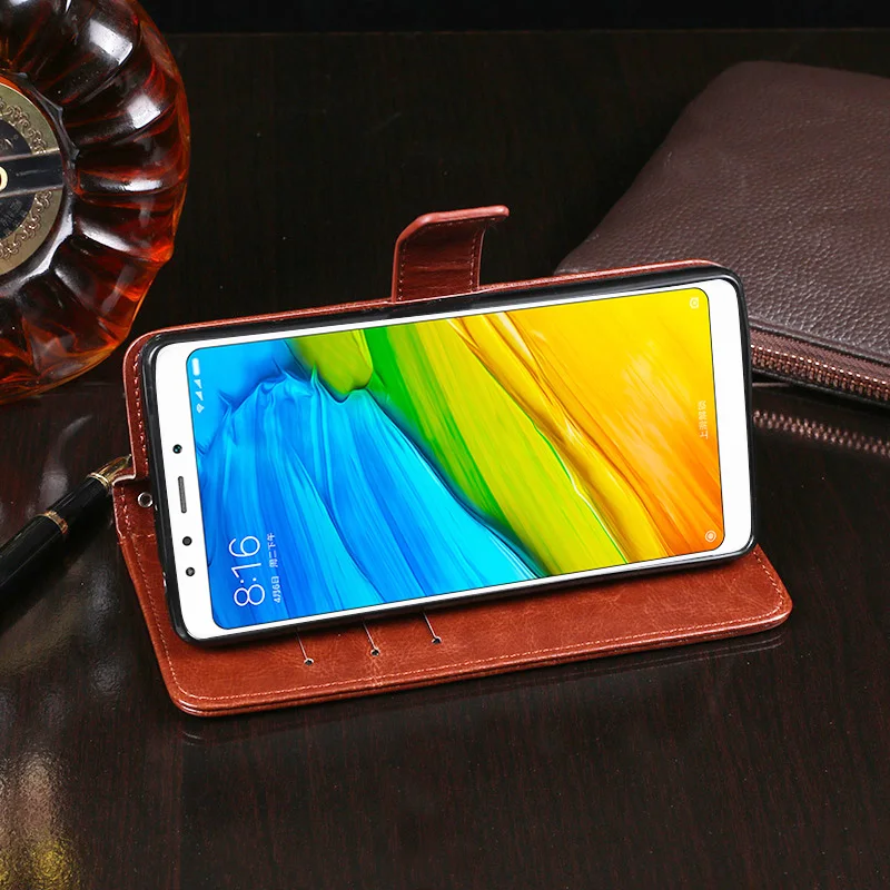 Чехол для Xiaomi Redmi 5 7 дюйма Магнитный флип-чехол с рисунком Crazy Horse кожаный чехол MDG1
