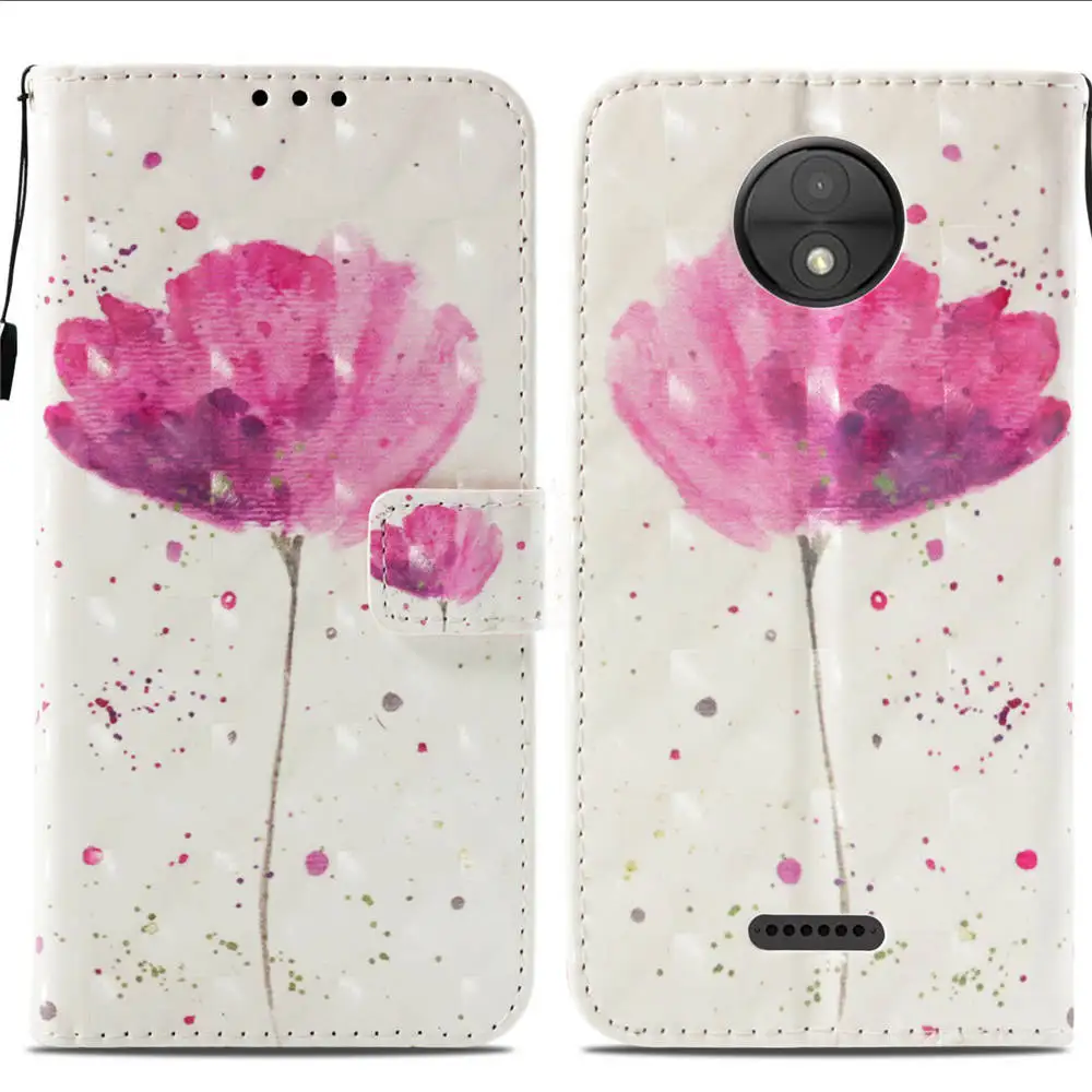 3D Book Flip Covers On For Motorola XT1757 XT1756 Moto C 2017 PU Leather Cases Dual SIM Wallet TPU Full Housing |