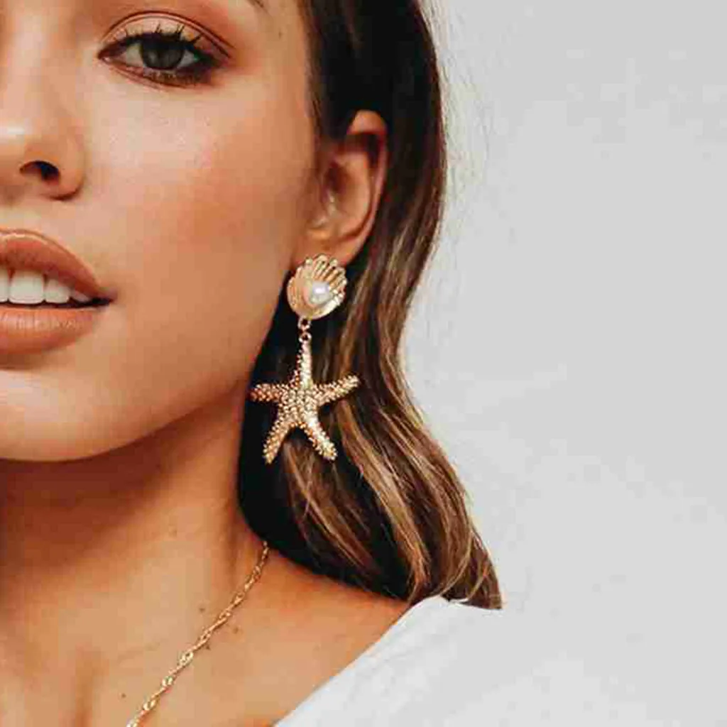 Креативные металлические серьги в виде ракушек элегантные женские из розового