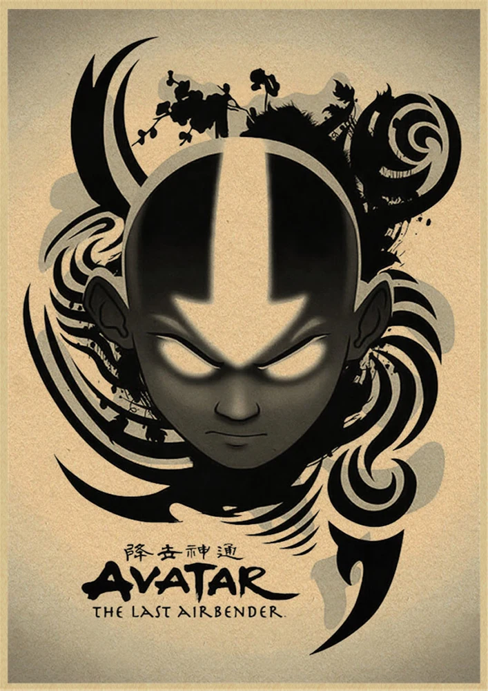 Аватар Последний Airbender Aang Katara мультфильм крафт-плакаты и печать настенная живопись Настенная картина для гостиной домашний декор - Цвет: Темный хаки