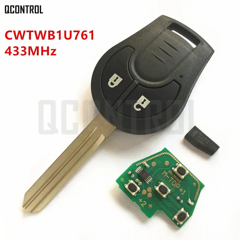 QCONTROL Автомобильный Дистанционный ключ Подходит для NISSAN CWTWB1U761 Juke March Qashqai солнечное сильфи Tiida X-Trail 433 МГц