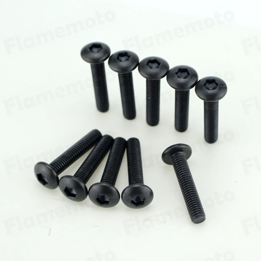 Болты из стали для мотоцикла черные M5 x 25 мм 10 шт.|bolt eye|bolt seriesscrew piercing |