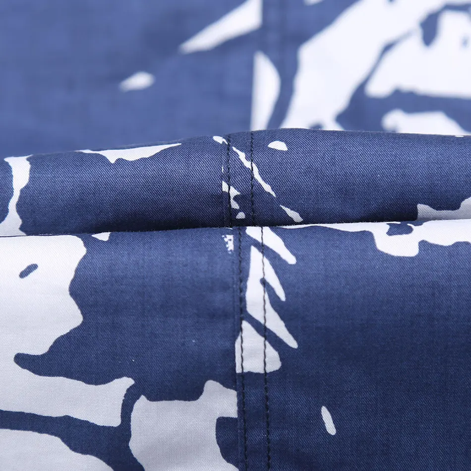 Белая темно-синяя рубашка с принтом мужские роскошные облегающие рубашки