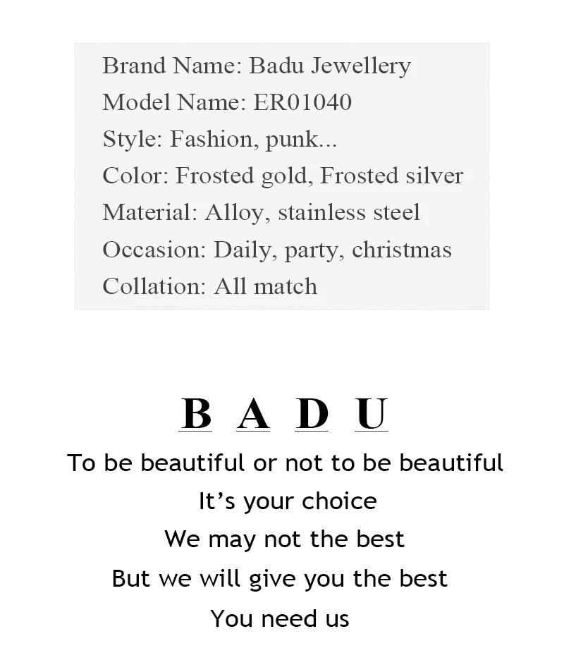 Badu, Простые Модные серьги геометрической формы, гвоздики для женщин, золотые/серебряные серьги, ювелирное изделие, винтажные полые серьги из сплава