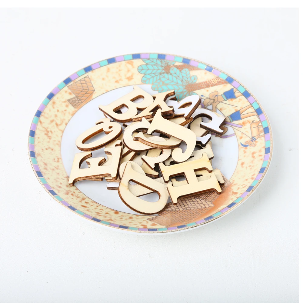 Смешанные цифры алфавита деревянные крафтовые украшения Деревянный вырез