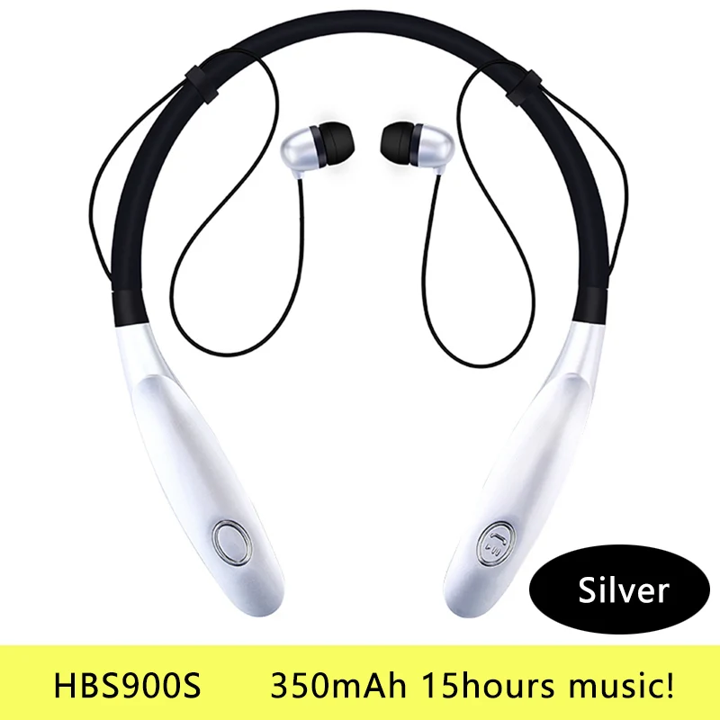 silver 900s Bluetooth наушники беспроводные наушники для бега спортивные басы звук беспроводные наушники с микрофоном для Iphone Xiaomi наушники - Цвет: silver 900s