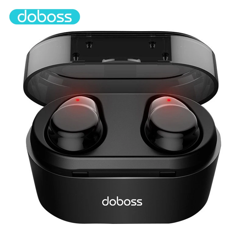 Наушники Doboss с сенсорным управлением TWS Bluetooth HD стерео беспроводные наушники с шумоподавлением спортивные игровые наушники - Цвет: black