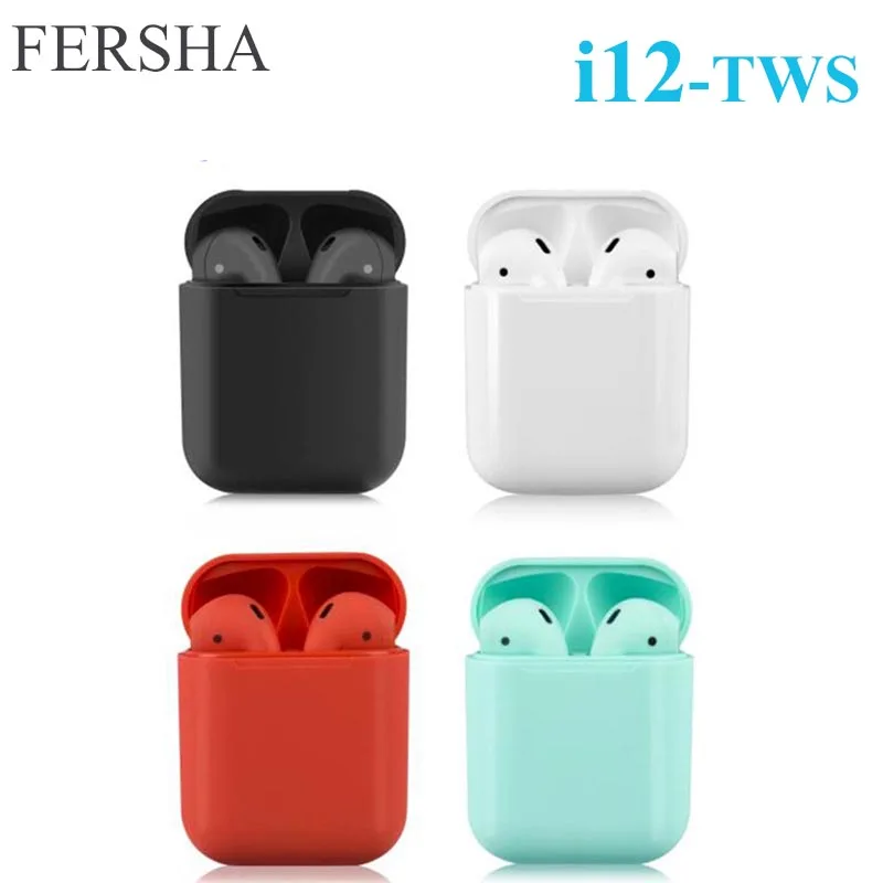 Беспроводная bluetooth гарнитура FERSHA i12 4 цвета встроенный микрофон поддержка